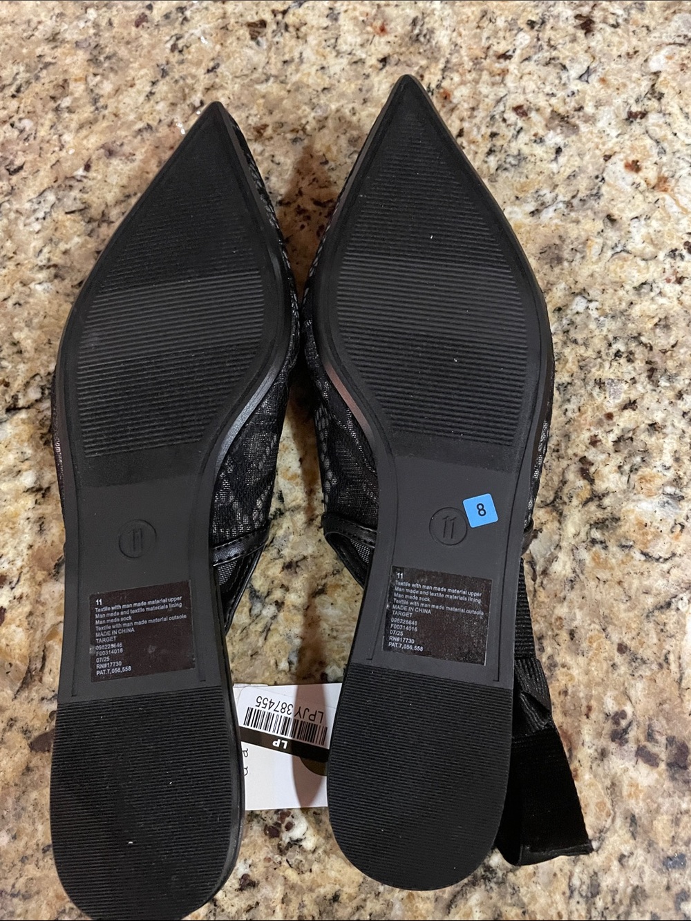 a new day Black Lace Pointed Slingback Flats - Picture 2 of 3